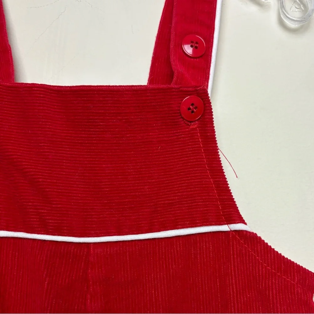 Vintage Sears Red Corduroy Overalls Polar Bear Infant Large 18-24 Months Holiday